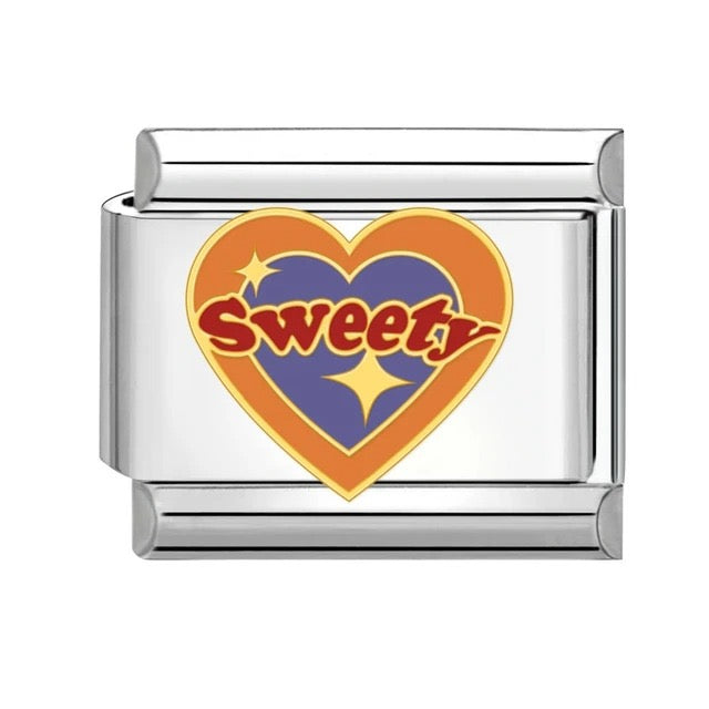 Italian bracelet plano - sweety - corazón - frase