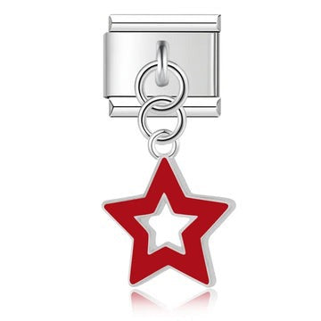 Italian bracelet colgante - estrella con plateado