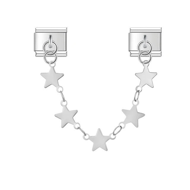 Italian bracelet charm especial - cadena de estrellitas
