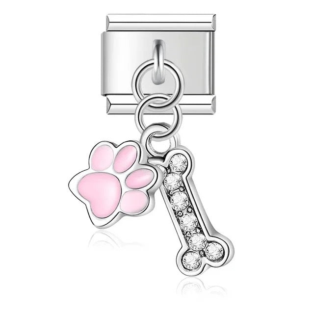 Italian bracelet colgante - huesito de perro