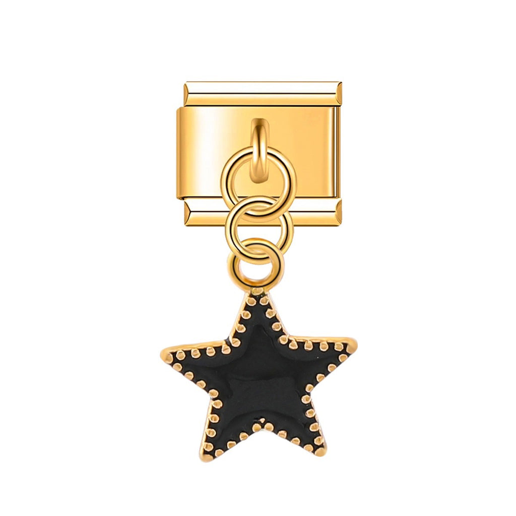 Italian bracelet colgante - estrella con dorado