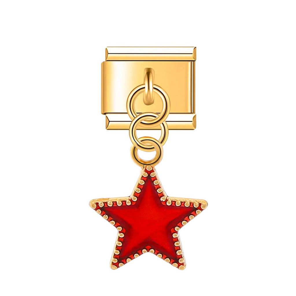 Italian bracelet colgante - estrella con dorado