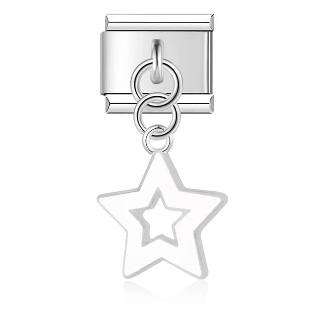 Italian bracelet colgante - estrella con plateado