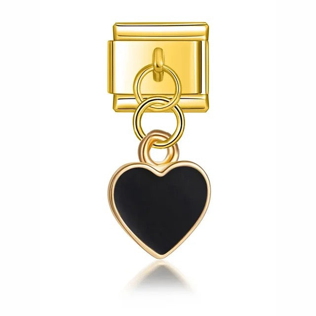 Italian bracelet colgante - corazón dorado