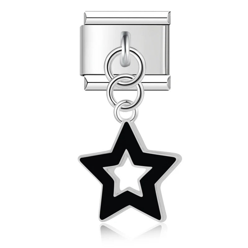 Italian bracelet colgante - estrella con plateado