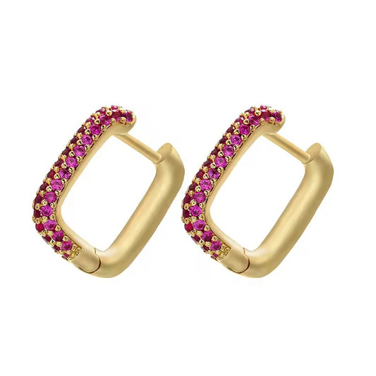 Square hoops - dorados - Plata de ley 925