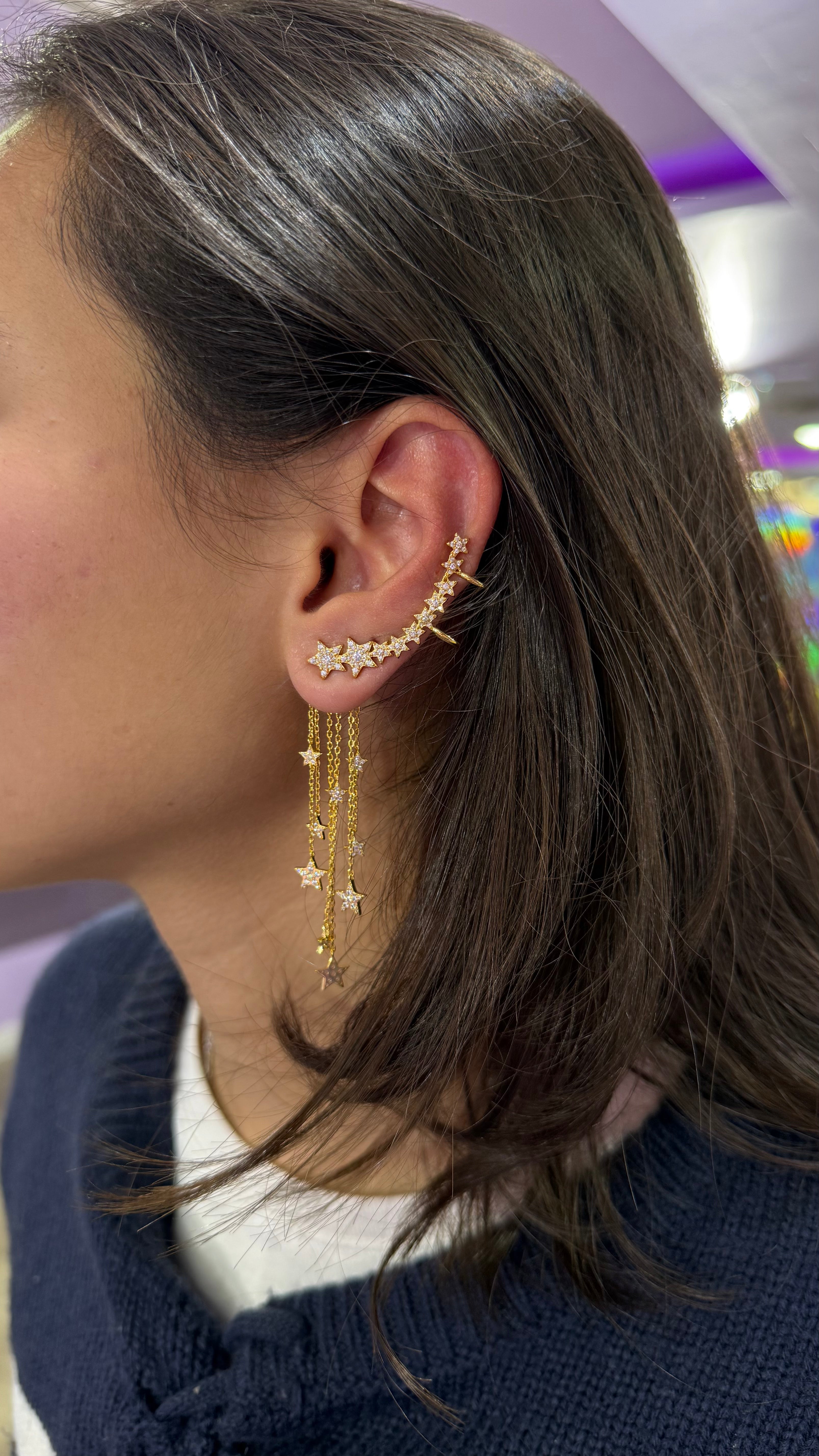 Starfall Ear Cuff - incluye el broche de flecos