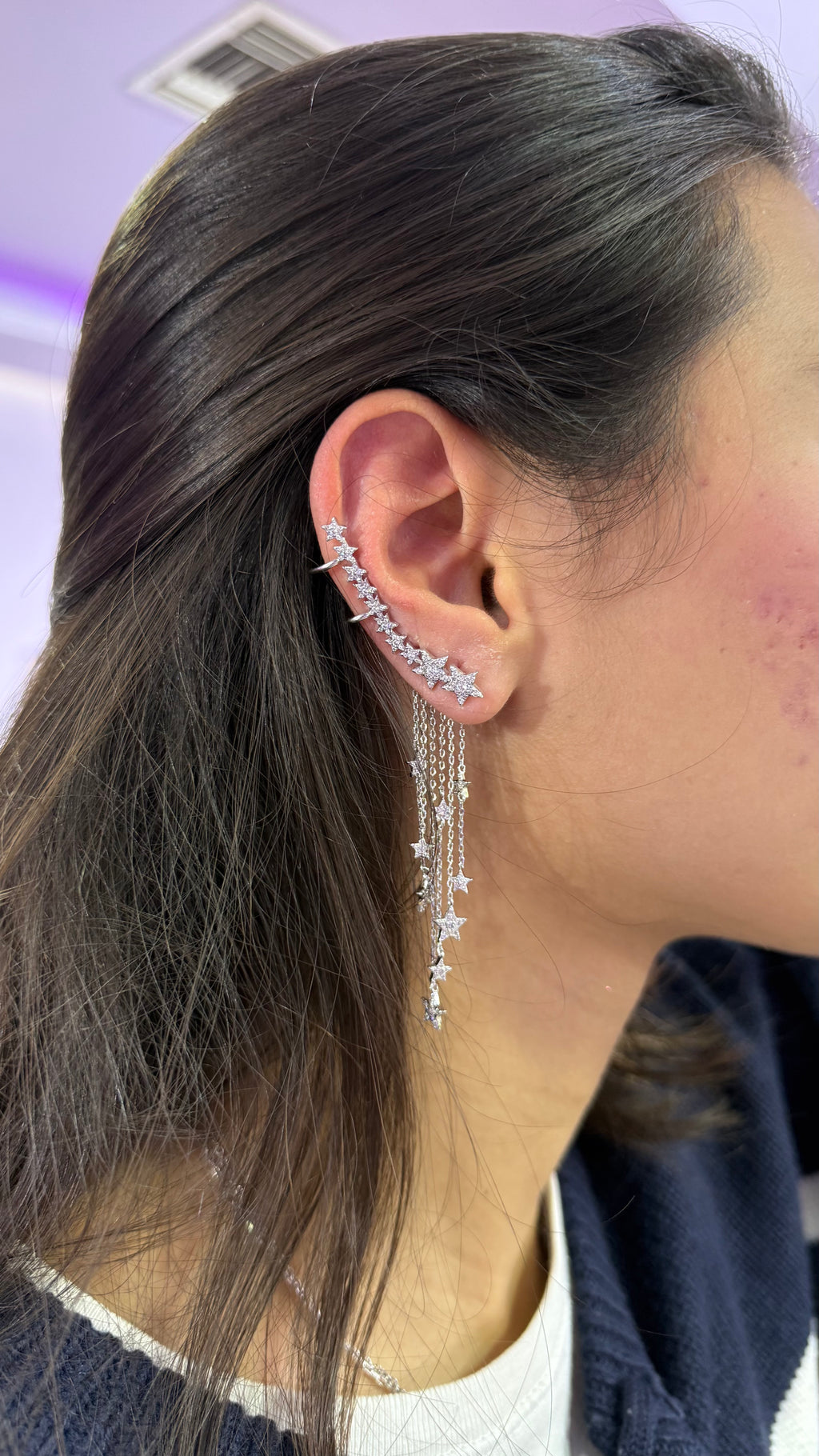Starfall Ear Cuff - incluye el broche de flecos