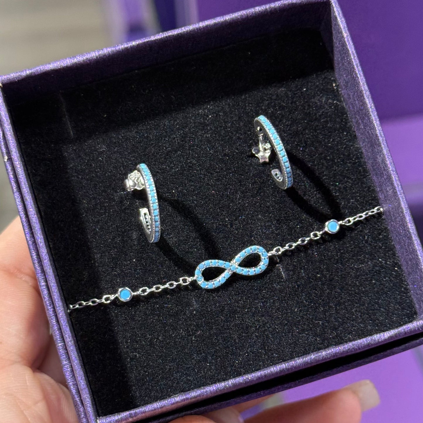 Zarcillos Turquesa natural - Plata de ley 925