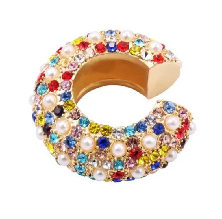 Ear cuff Cristina - Perlas con brillos