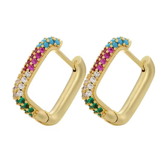 Square hoops - dorados - Plata de ley 925