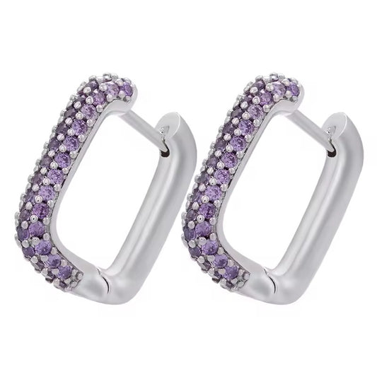 Square hoops - plateados - Plata de ley 925