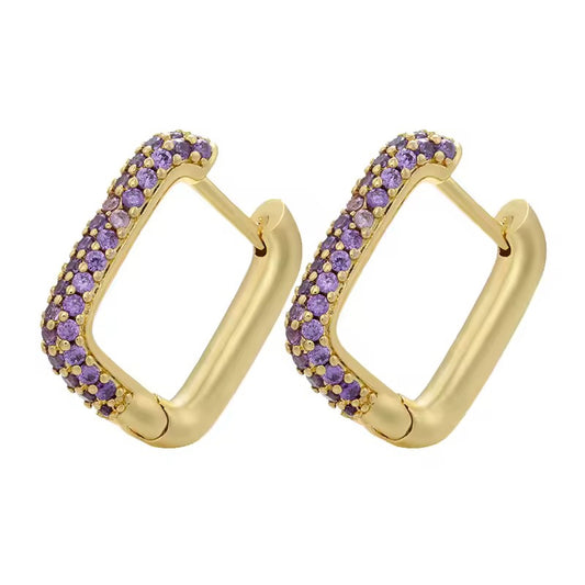 Square hoops - dorados - Plata de ley 925