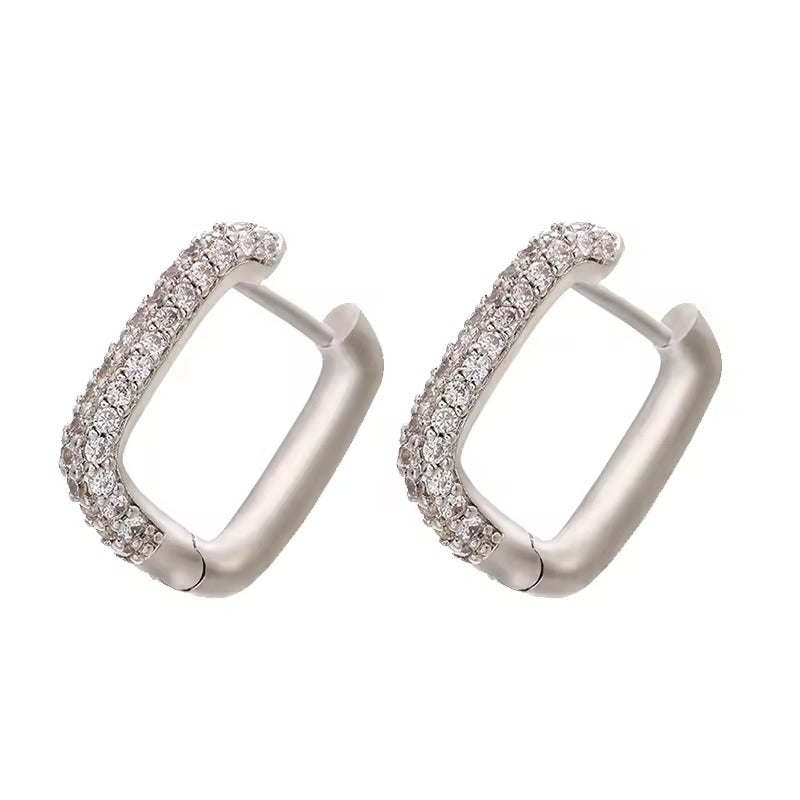 Square hoops - plateados - Plata de ley 925