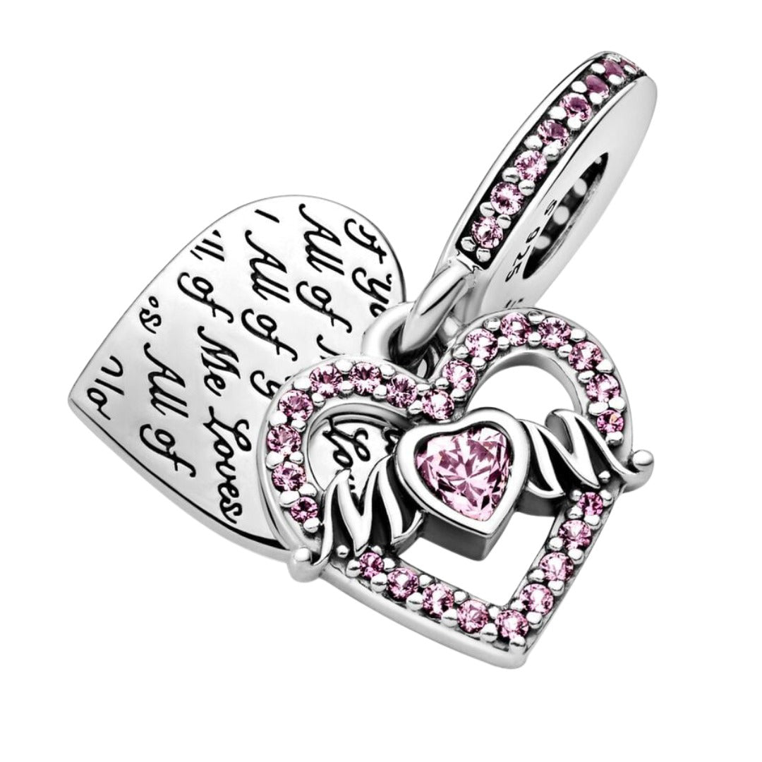 Charm de plata 925 - mom heart