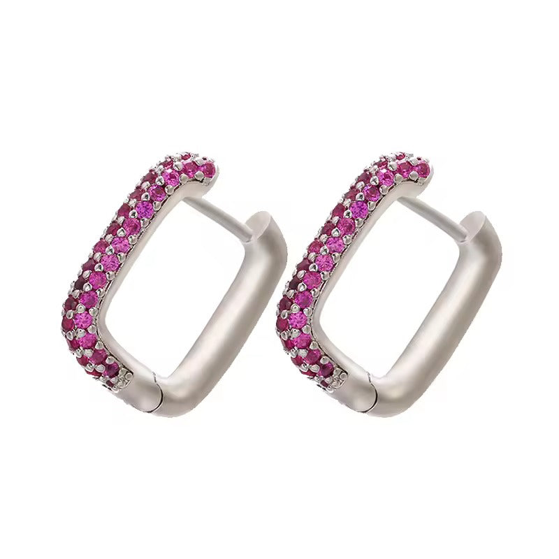 Square hoops - plateados - Plata de ley 925