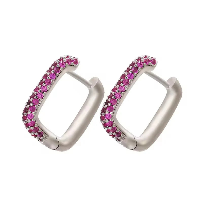 Square Hoop - Plata 925