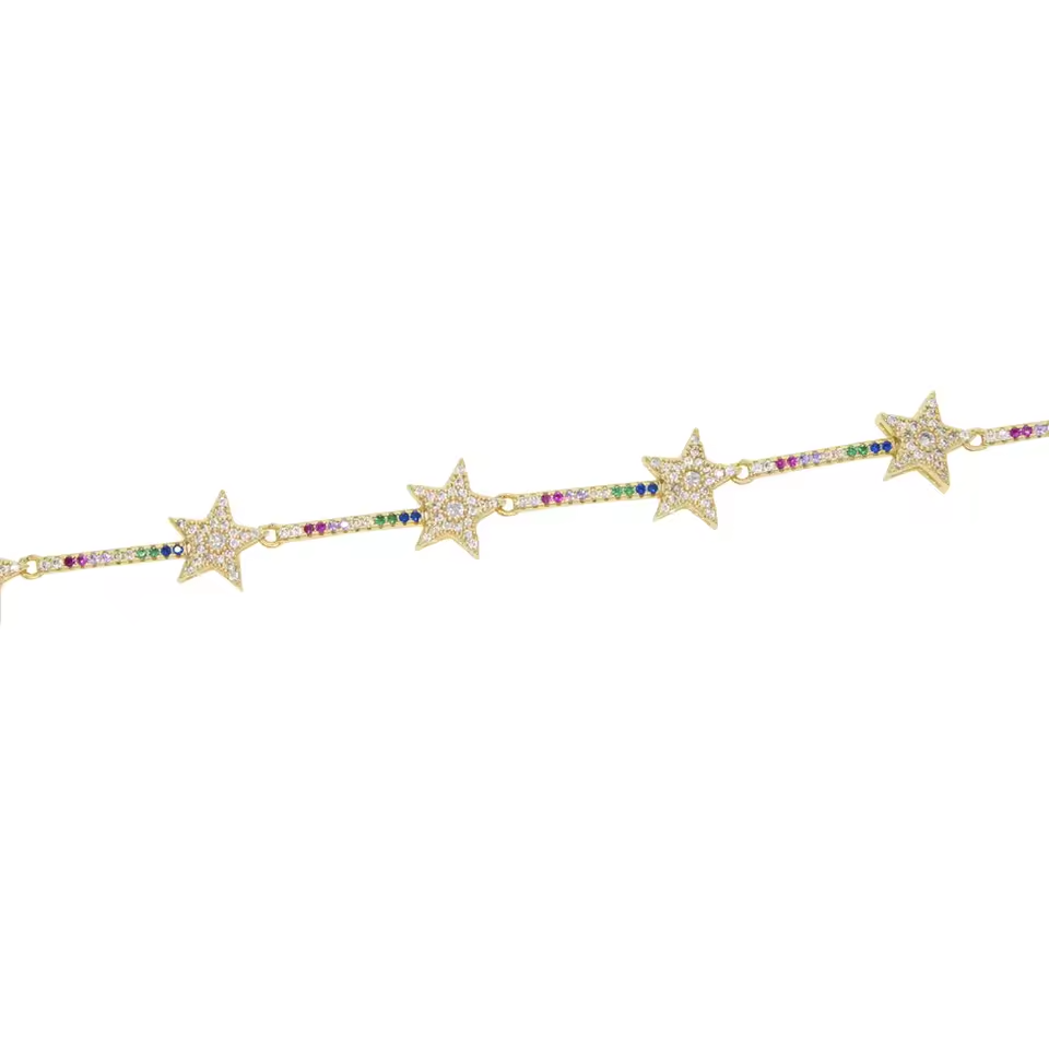 Collar Lucía de estrellas y circones - multicolor