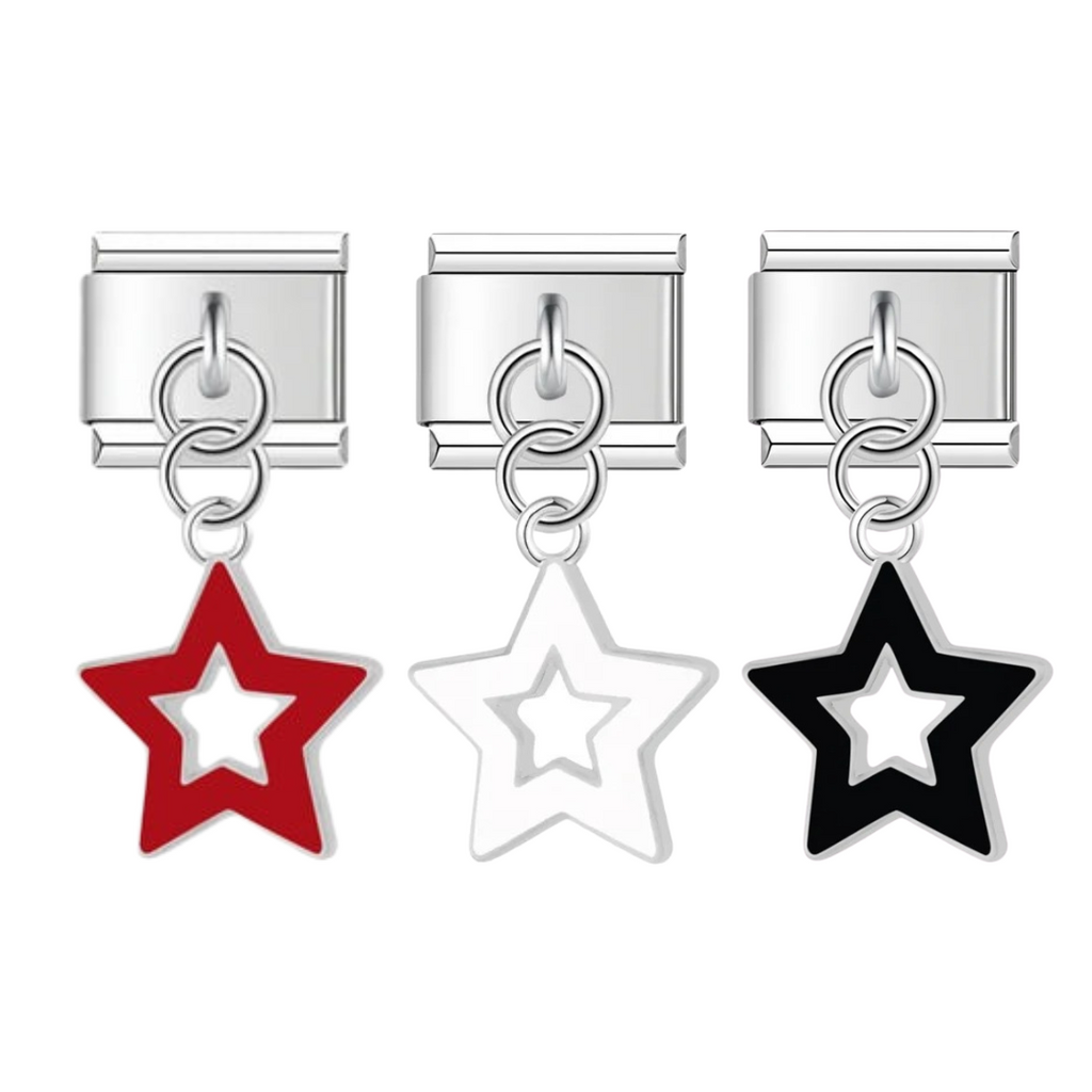 Italian bracelet colgante - estrella con plateado
