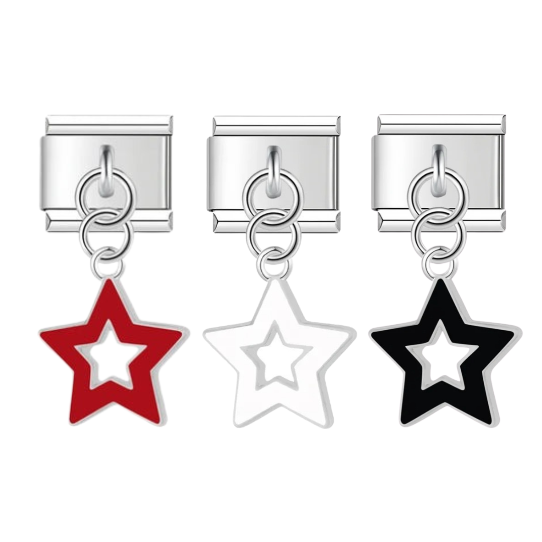 Italian bracelet colgante - estrella con plateado