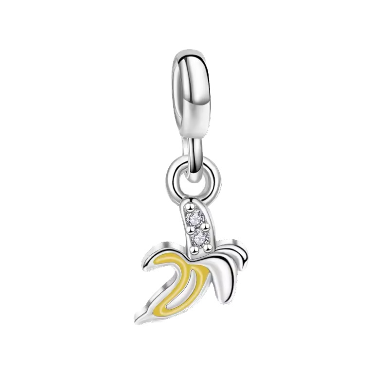 Mini charm de plata - banana