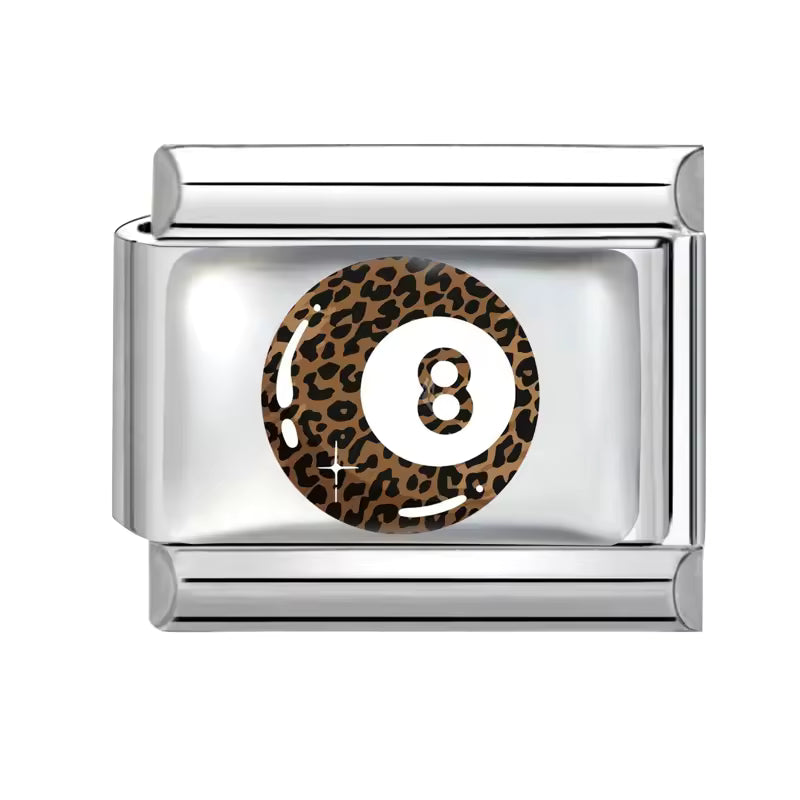 Italian bracelet plano - bola 8 animal print