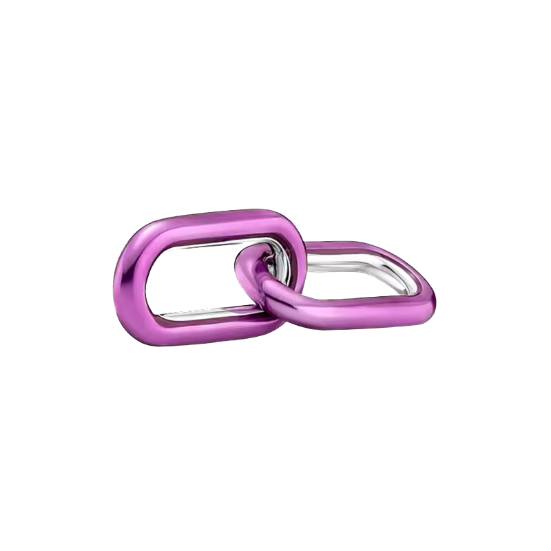 Mini charm de plata - eslabón metalizado