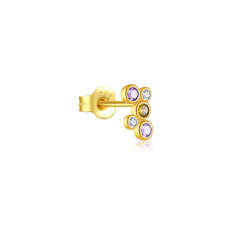 Stud multicolor - Plata de ley 925