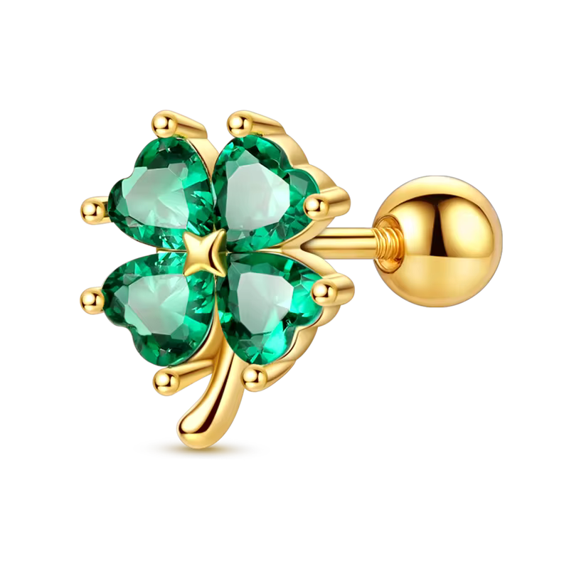 Stud de trébol - Plata de Ley 925