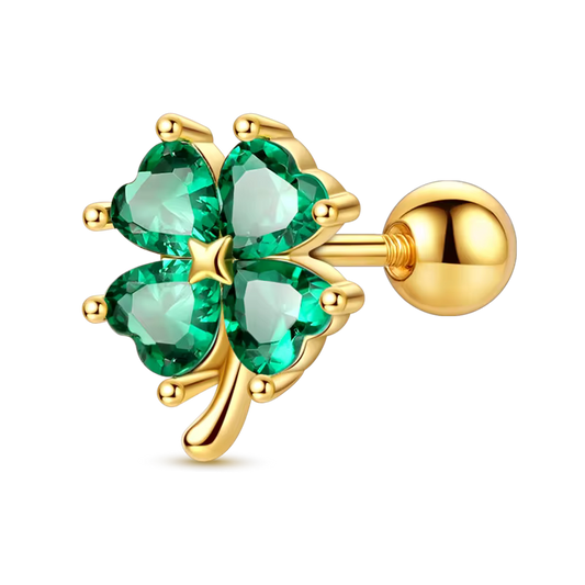 Stud de trébol - Plata de Ley 925