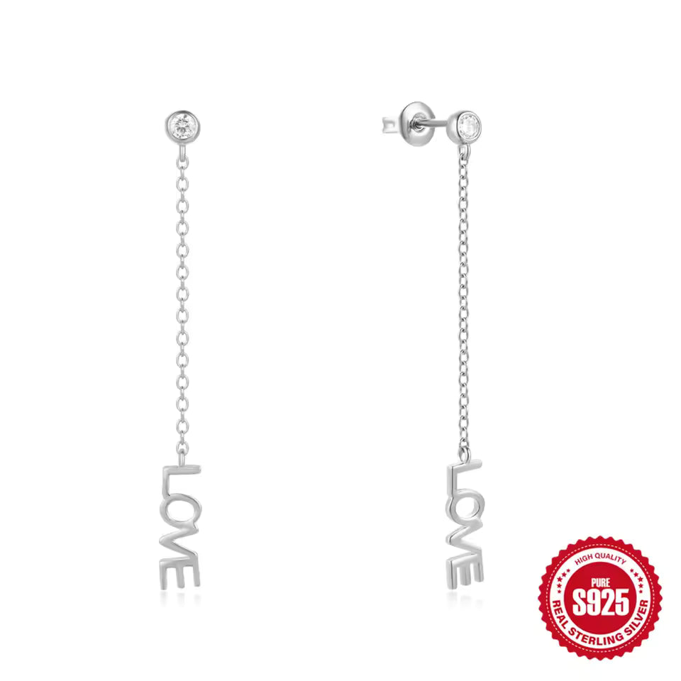 Zarcillos LOVE - Plata de ley 925