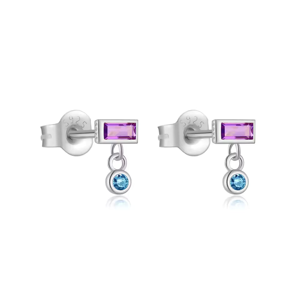 Stud multicolor - Plata de ley 925