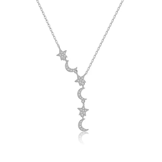 Collar Veruska - luna y estrella - Plata de ley 925