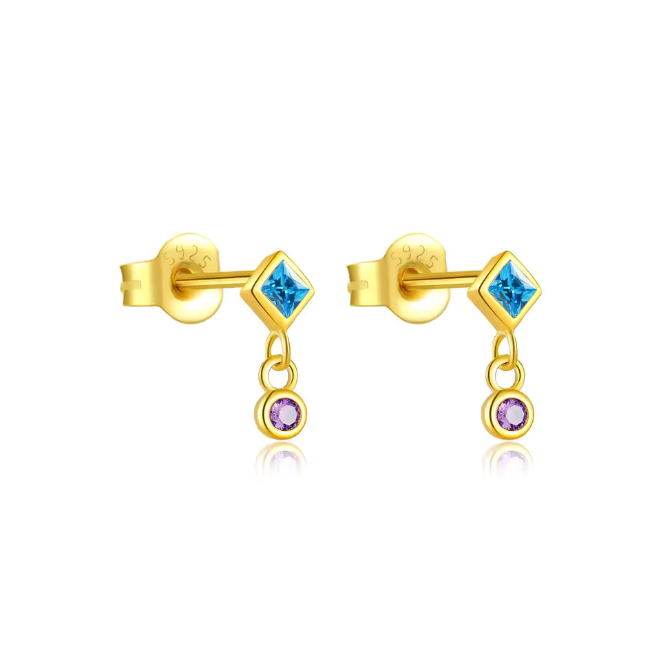 Stud multicolor - Plata de ley 925