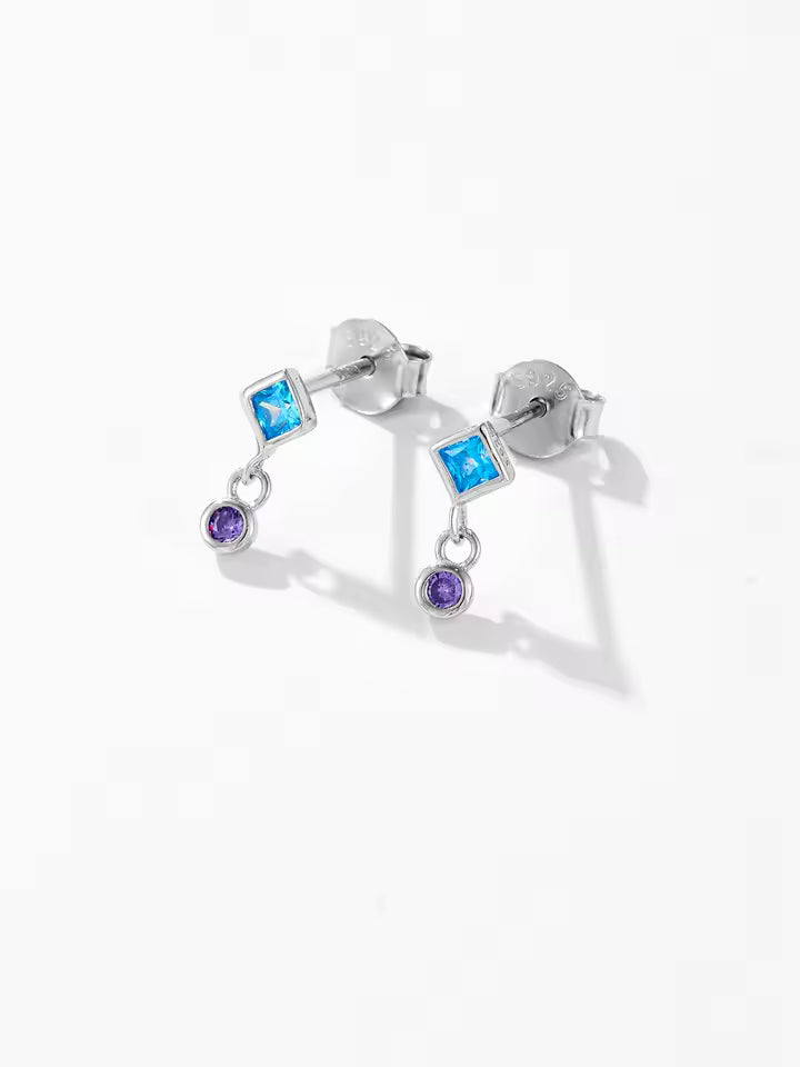 Stud multicolor - Plata de ley 925
