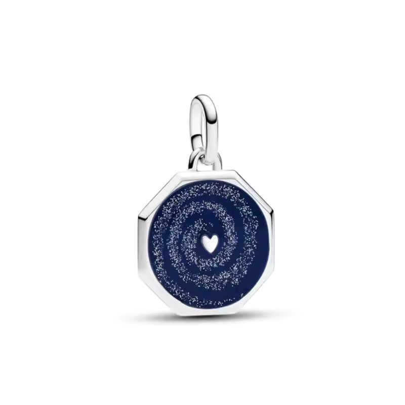 Mini charm de plata - blue heart