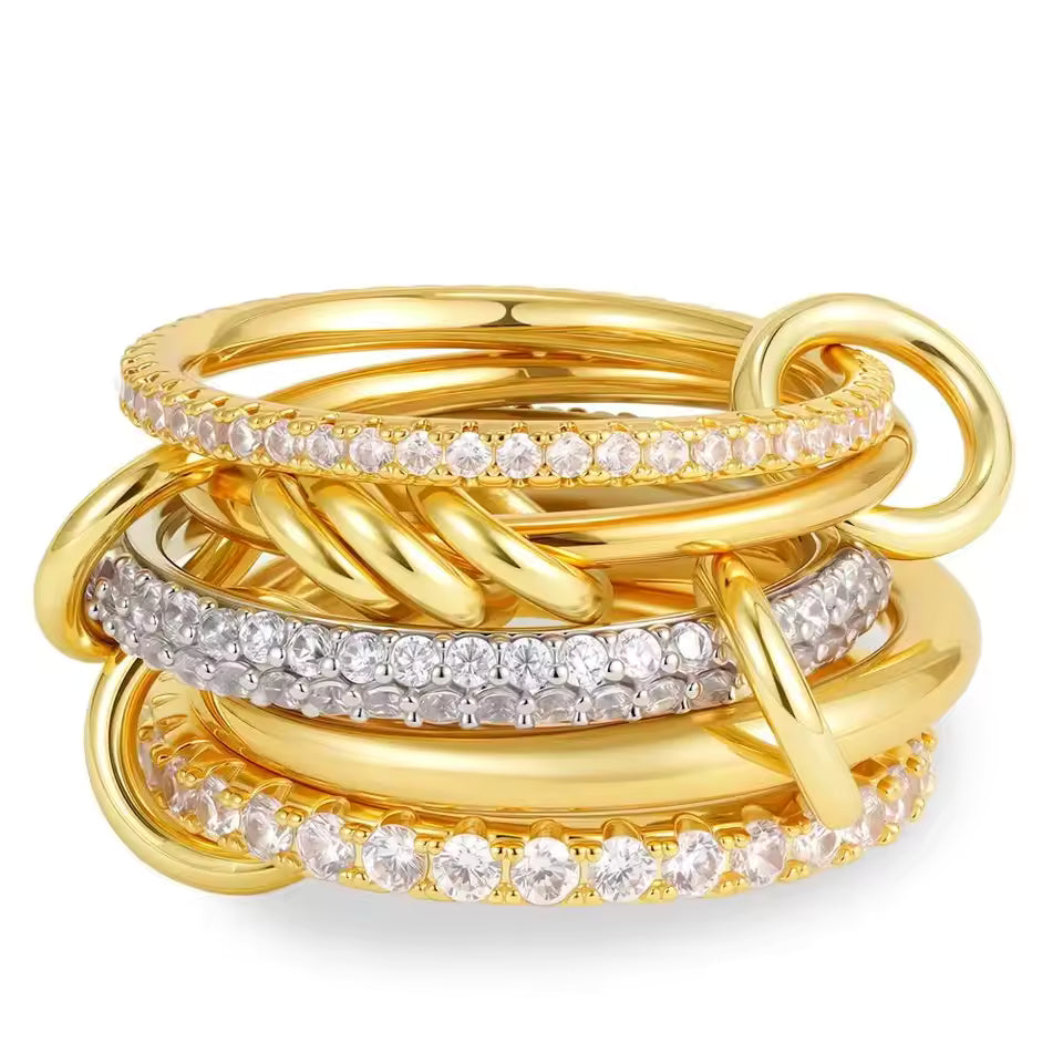 Anillo Chloe dorado - Acero inoxidable