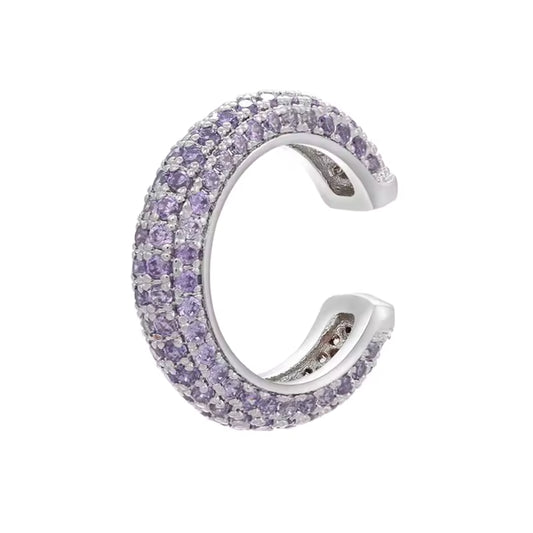 Ear cuff Alana - Plateado con lila