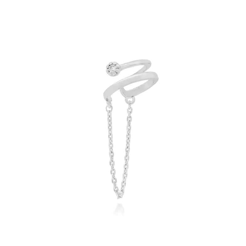 Ear cuff con cadenas  - Plata de ley 925