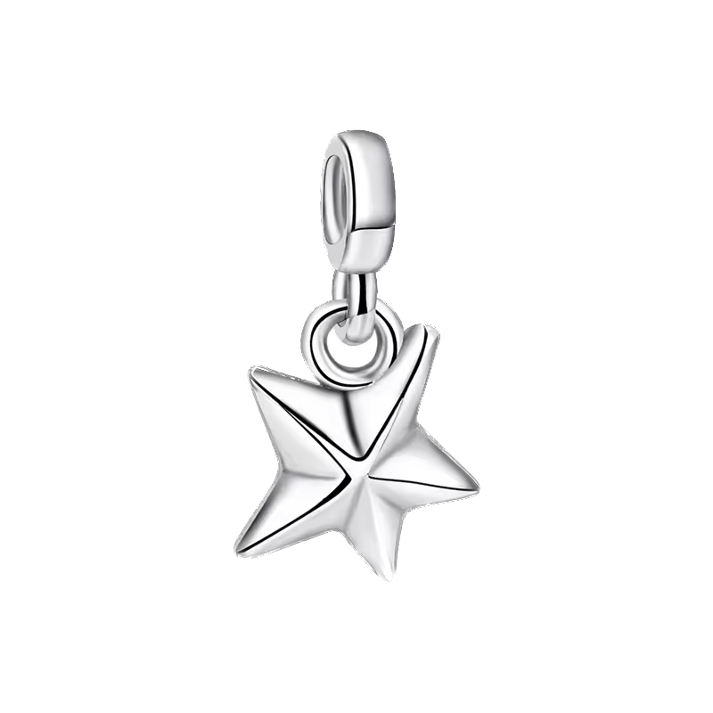 Mini charm de plata - estrella asimétrica