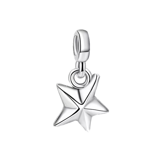 Mini charm de plata - estrella asimétrica