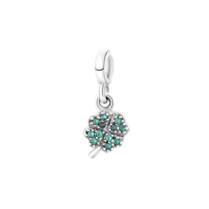 Mini charm de plata - trébol