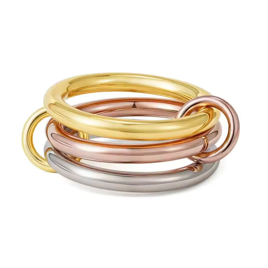 Anillo dorado, plateado y rose gold - Acero inoxidable