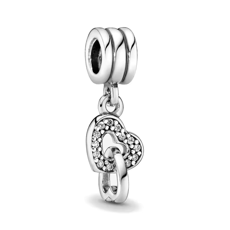 Charm de plata 925 - doble corazón