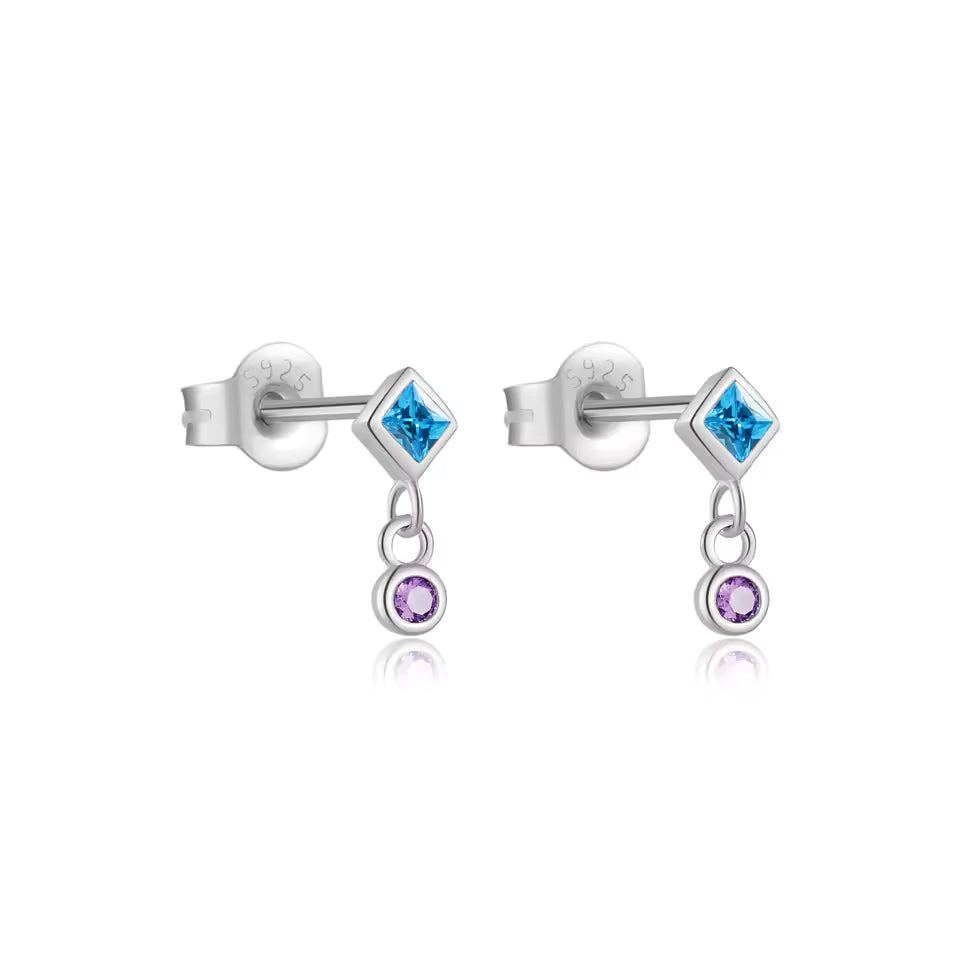 Stud multicolor - Plata de ley 925