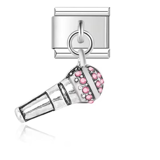 Italian bracelet colgante - micrófono