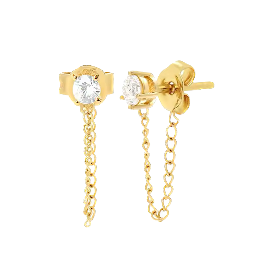 Solitario de punto de luz con cadena - Plata de ley 925