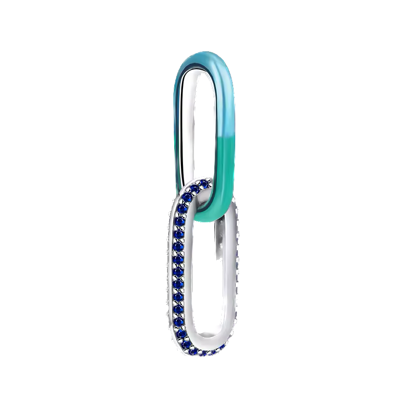 Mini charm de plata - eslabón metalizado