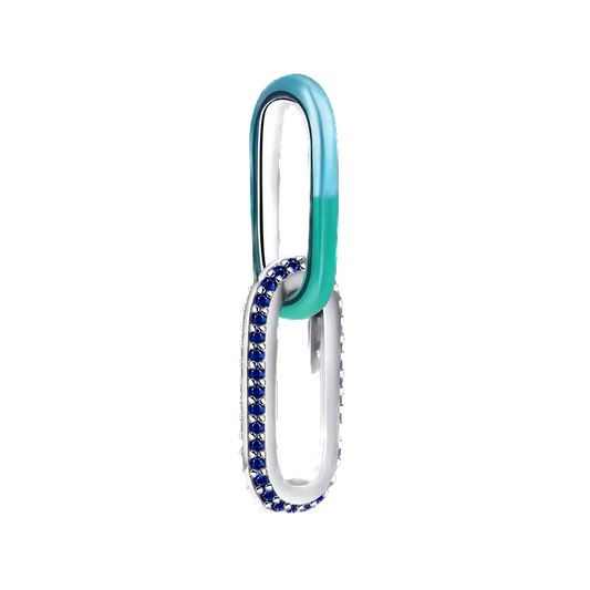 Mini charm de plata - eslabón metalizado