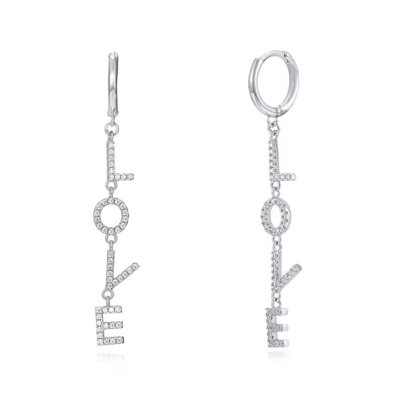 Zarcillos LOVE - Plata de ley 925